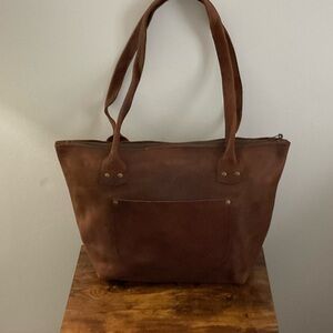 Classic Brown Leather Tote Bag